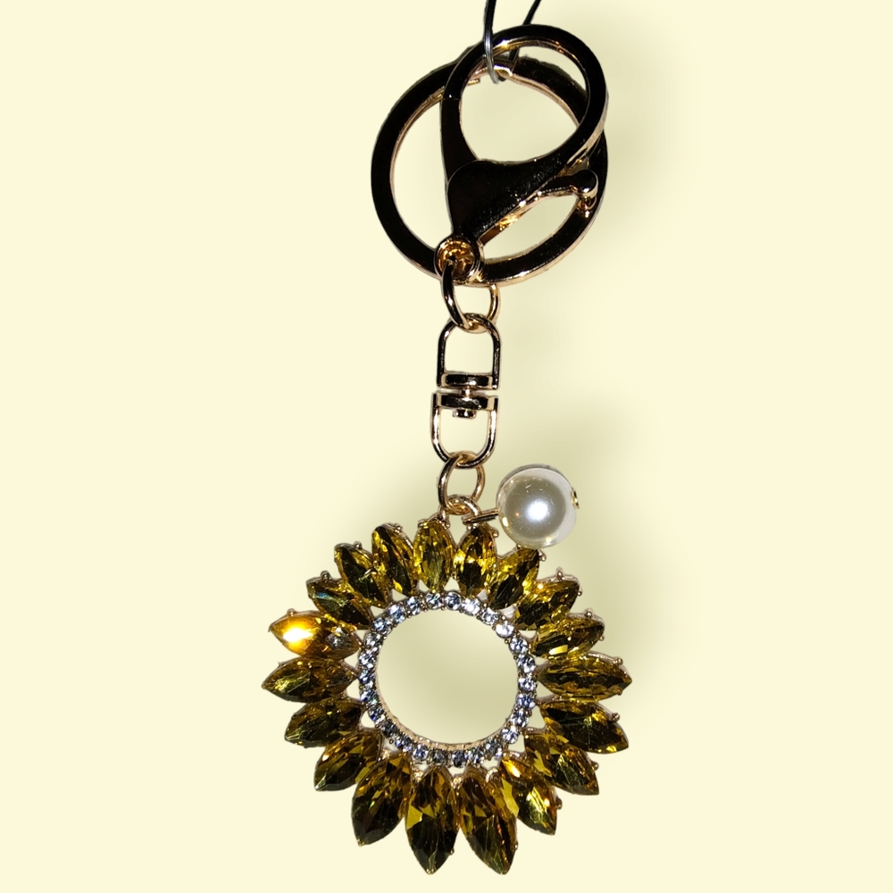 ✨ 💛 Rhinestoned Sunburst PURSE CHARM/KEYCHAIN | FREE w/ any BUNDLE or $4